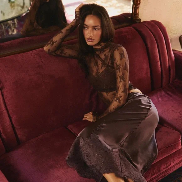 Free people Lady Lux Layering Top in Mochaccino - Picture 3 of 3